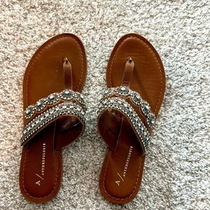 Anthropology leather beaded sandal